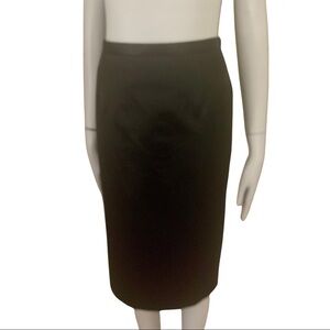 PEDRO DEL HIERRO Black Satin Pencil Skirt Silk Blend Size 42 (8)